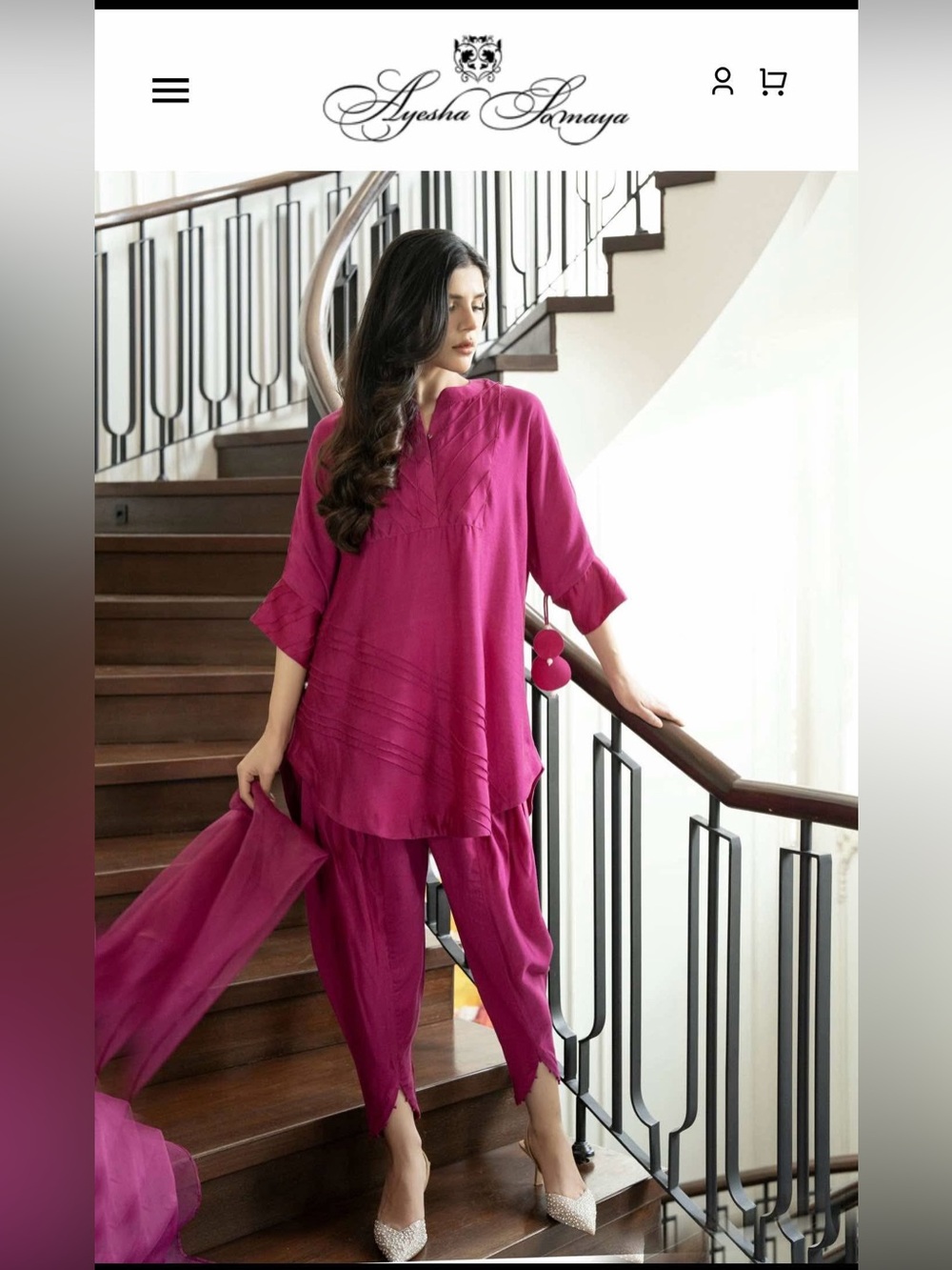 Pakistani Ayesha Somya 3 Piece With Tulip Pants View 2